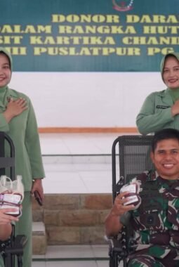 Danpuslatpur Hadiri Donor Darah HUT ke-80 Persit, Wujud Kepedulian Sosial untuk Masyarakat